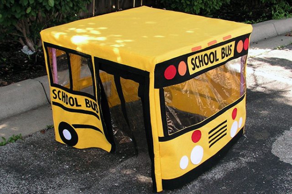 
Create a Fun School Bus Playhouse for Kids Using a Card Table	