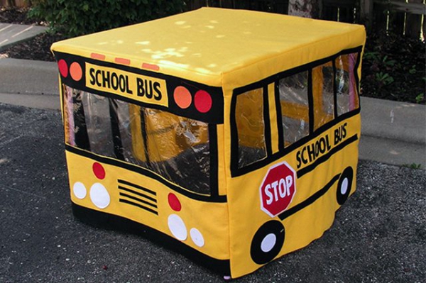 
Create a Fun School Bus Playhouse for Kids Using a Card Table	