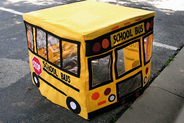 
Create a Fun School Bus Playhouse for Kids Using a Card Table	